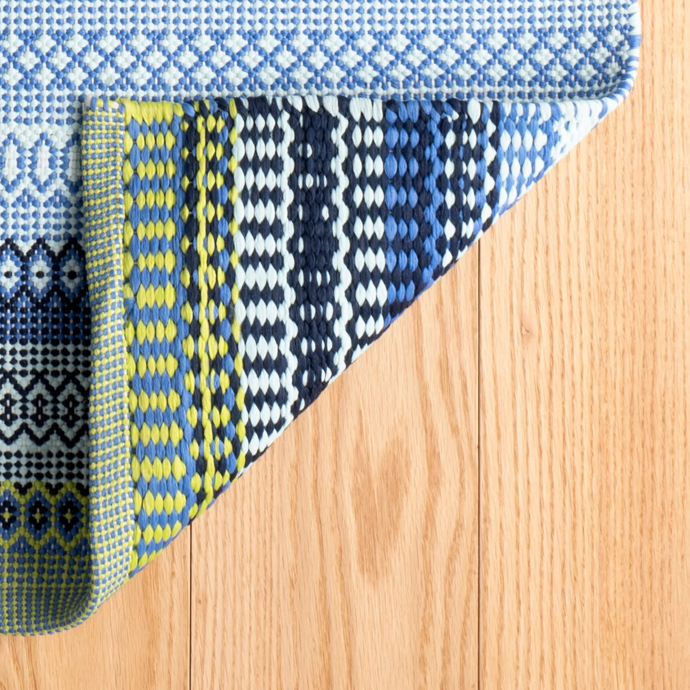 fiesta stripe handwoven indoor/outdoor rug | french blue/green fiesta stripe handwoven indoor/outdoor rug | french blue/green