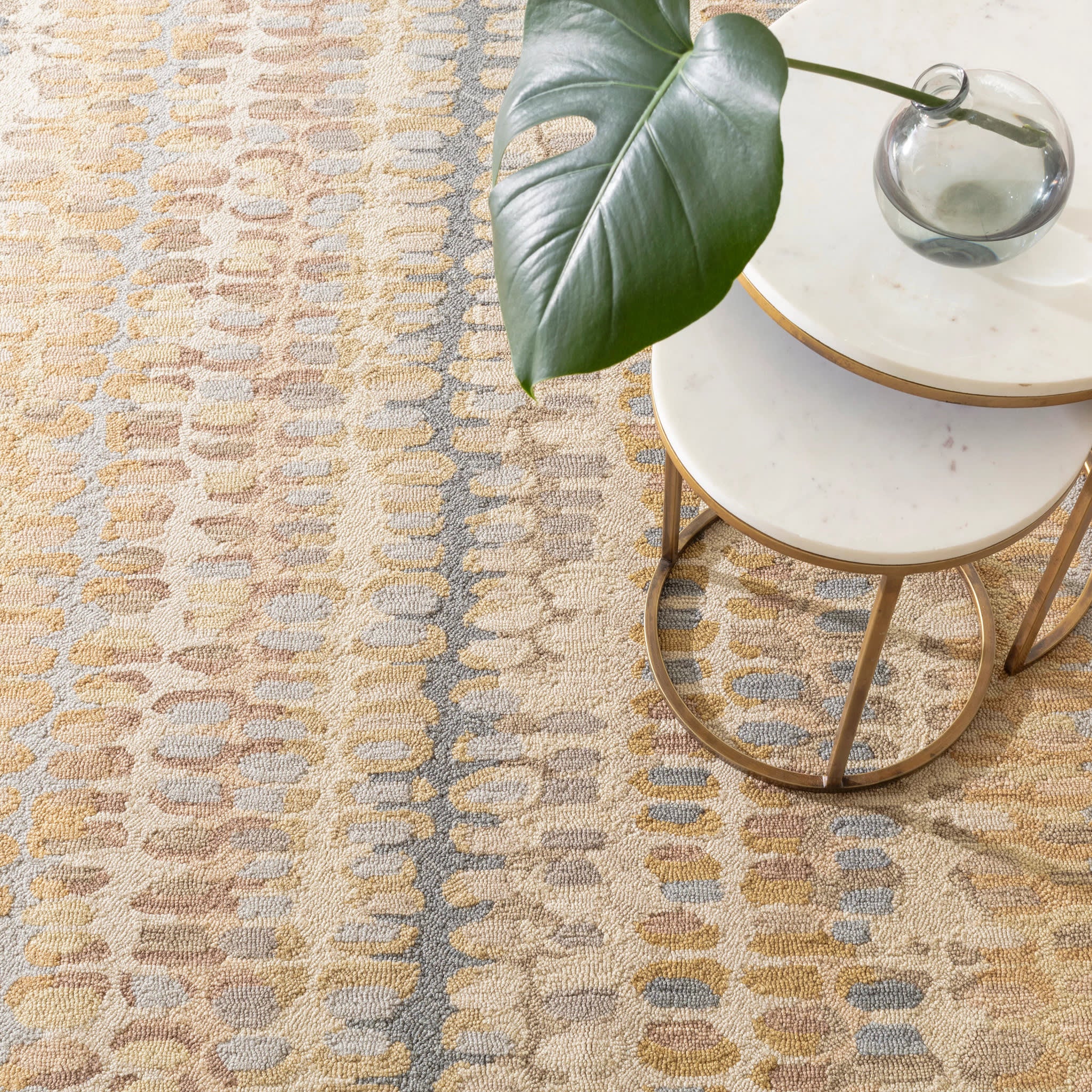 paint chip hand micro hooked wool rug | natural paint chip hand micro hooked wool rug | natural