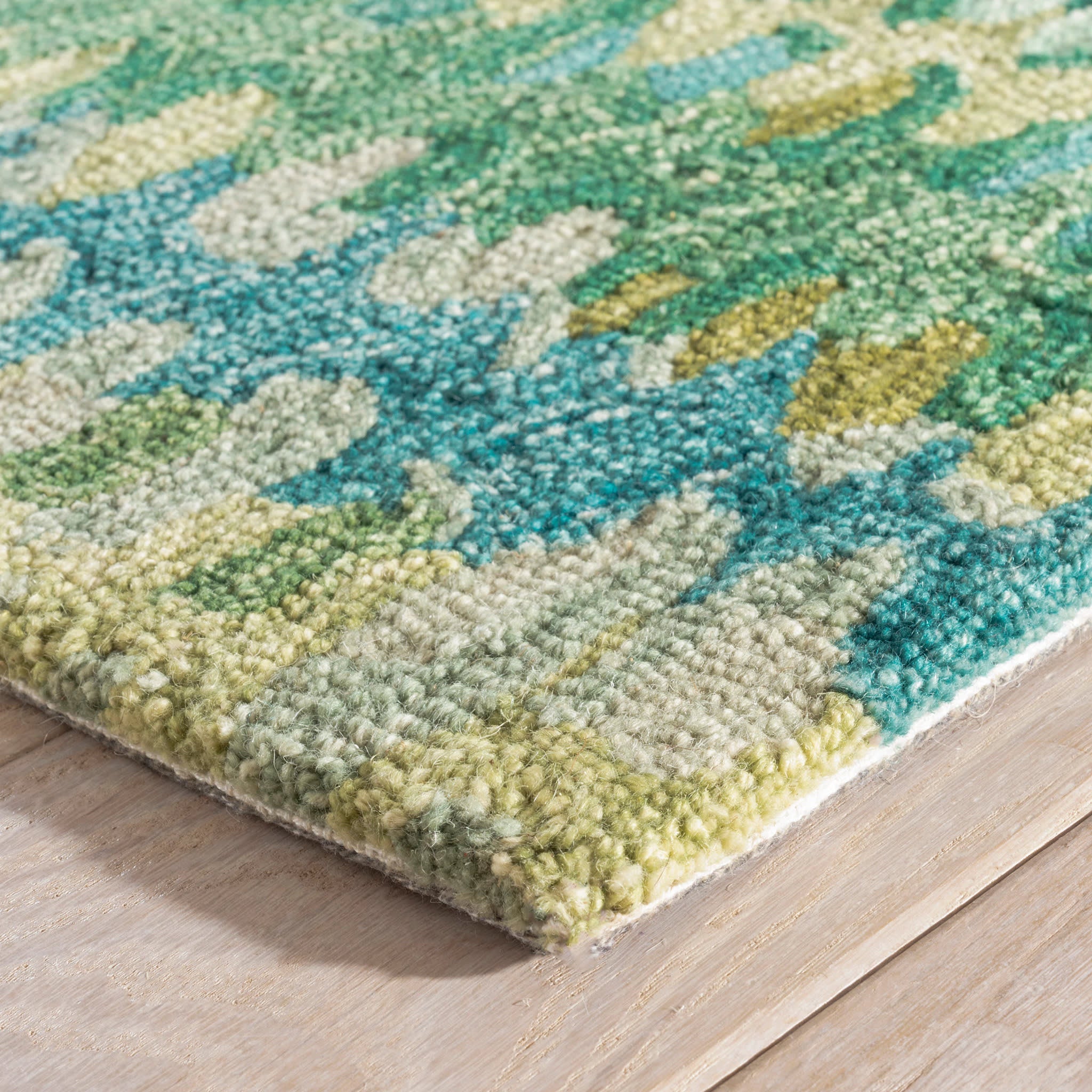 paint chip hand micro hooked wool rug | moss paint chip hand micro hooked wool rug | moss