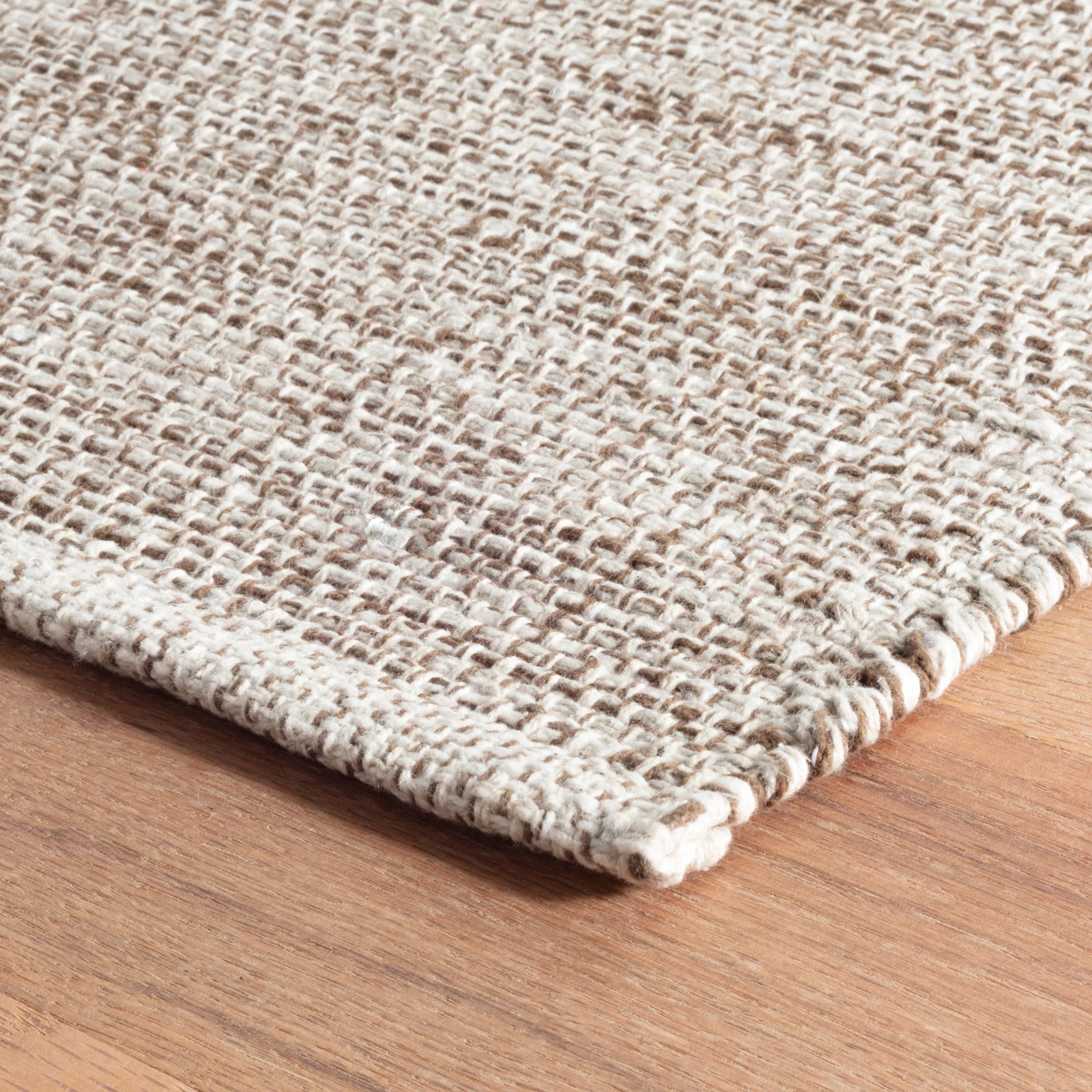 marled handwoven cotton rug | brown marled handwoven cotton rug | brown